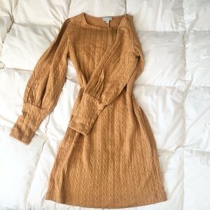 Elegant Mustard Yellow Knit Dress